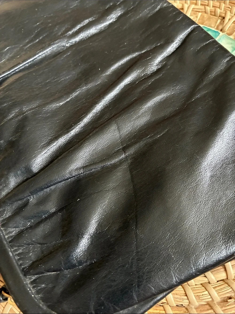 Mardane USA 1960’s Vintage Soft Black Leather Shoulder Bag with Gold Accent